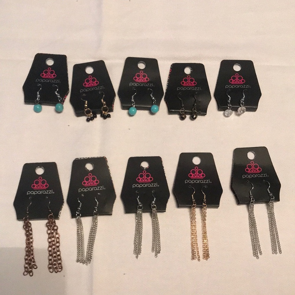 Lot of 10 Paparazzi Earrings.
